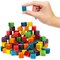 Bright Creations 100 Piece Wooden Blocks for Crafts, Colorful Small Cubes (6 Colors, 0.6 In)